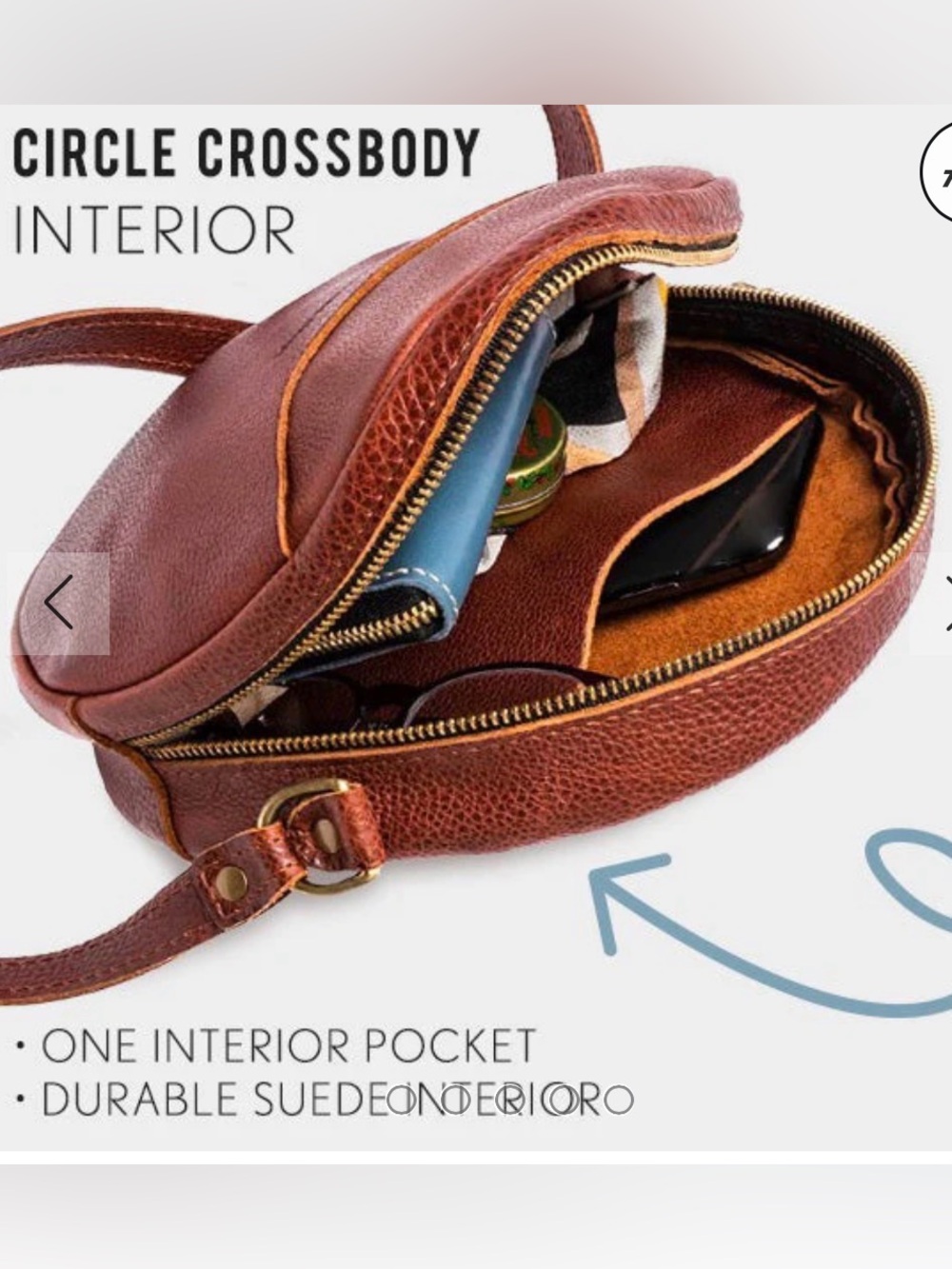 Portland Leather Small Circle Crossbody Bag - Picture 5 of 15